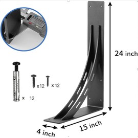 FIRMETAL 24"x15"x4" Heavy Duty Shelf Brackets, Max Load 1100 LBS, Premium Alloy Metal Mantel Brackets - Countertop Support - Set of 2