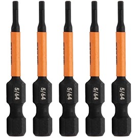 Hex5/64" Impact Driver Bit - Railer Allen Wrench Drill Hex Bits. 1/4 Quick Release S2 Steel 2 inch 5/64" Hex Bits. (5 Pack)