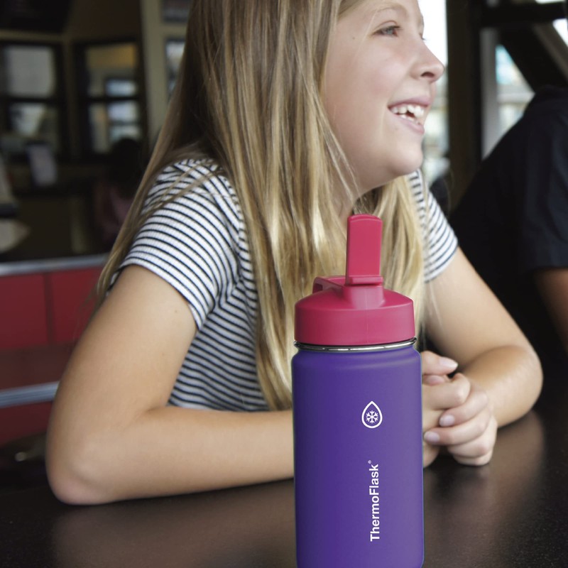 ThermoFlask Kids Bottle with Straw Lid - Durable & Dishwasher-Safe