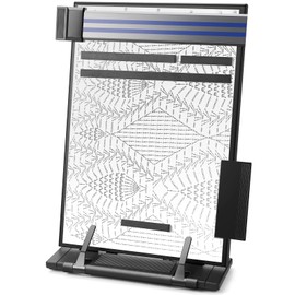 Flutesan Knitting Pattern Holder with 4 Replacement Magnets Knitting Chart Keeper Black Magnetic Cross Stitch Supplies and Accessories Cross Stitch Pattern Holder for Crochet, 13.78 x 8.27 Inch