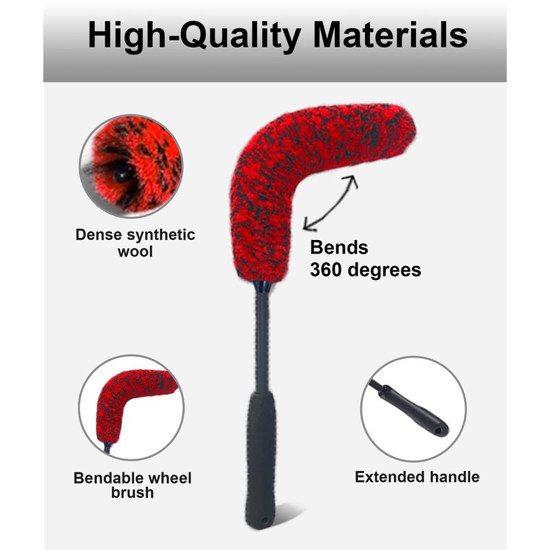 YILANBON Wheel Brushe,Wheel Brush, Soft, Dense Fibers Clean Car Rim