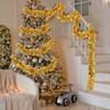 KIMOBER 33 Ft Christmas Tinsel Garland, Golden Metallic Garland for