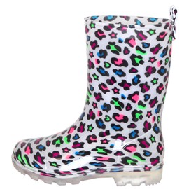 Capelli New York Girls Hearts and Stars Printed Rain Boot White Combo 1/2