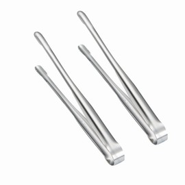 2Pcs Grill Tong Stainless Steel Food Tongs 7.63 Inch Korean and Japanese BBQ Tong Cooking Tongs Serving Tong for Salad Camping Barbecue Buffet Oven