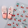 5D Embossed Cherry Nail Stickers Spring Summer Nail Decals Self