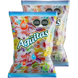 Agüitas | 2 Pack | Caramelo Macizo Acidulado | Caramelos | Dulces de sabores | 100 pz c/u