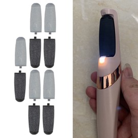 10 Stück Grober, Feiner Ersatz-Rollenkopf für Elektrischen Fuß-Hornhautentferner, Entfernt Effizient Abgestorbene Haut aus Sandstein, ABS-Material, Schwarz, Grau