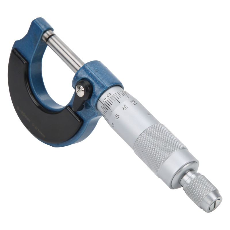 Micrometer 0‑25mm Scale Outside Diameter Carbon Steel Spiral Locking Measuring