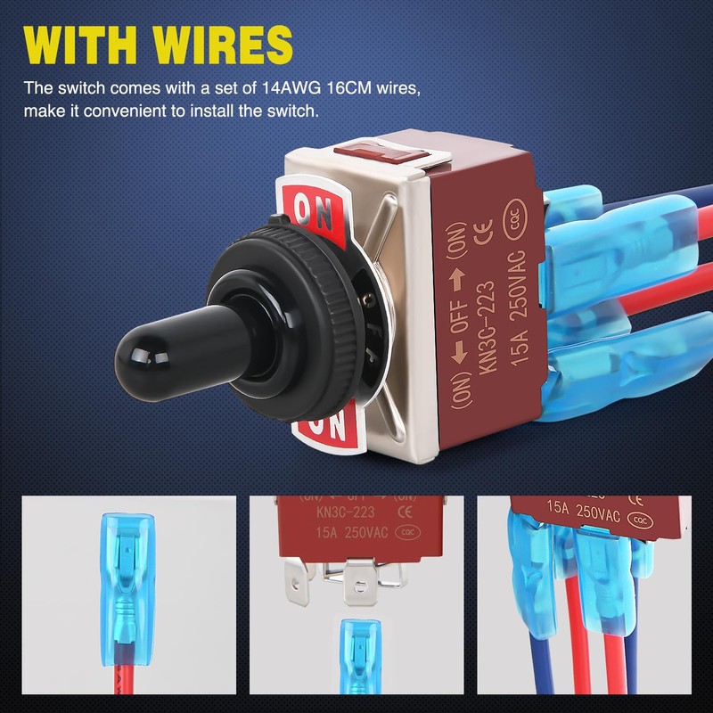 Nilight 4Pin Reverse Polarity Toggle Switch 2PCS 12V Momentary Rocker