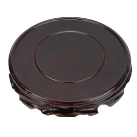 Oriental Furniture Wooden Display Stand Base Lotus Pedestal Vase Base Table Lamp Teapot Base Home Decoration(Inner diameter 12 height 2.5 cm)