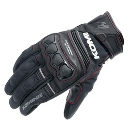 Komine GK-856 High Protective Leather Windproof Gloves for Motorcycles HG Black Red L