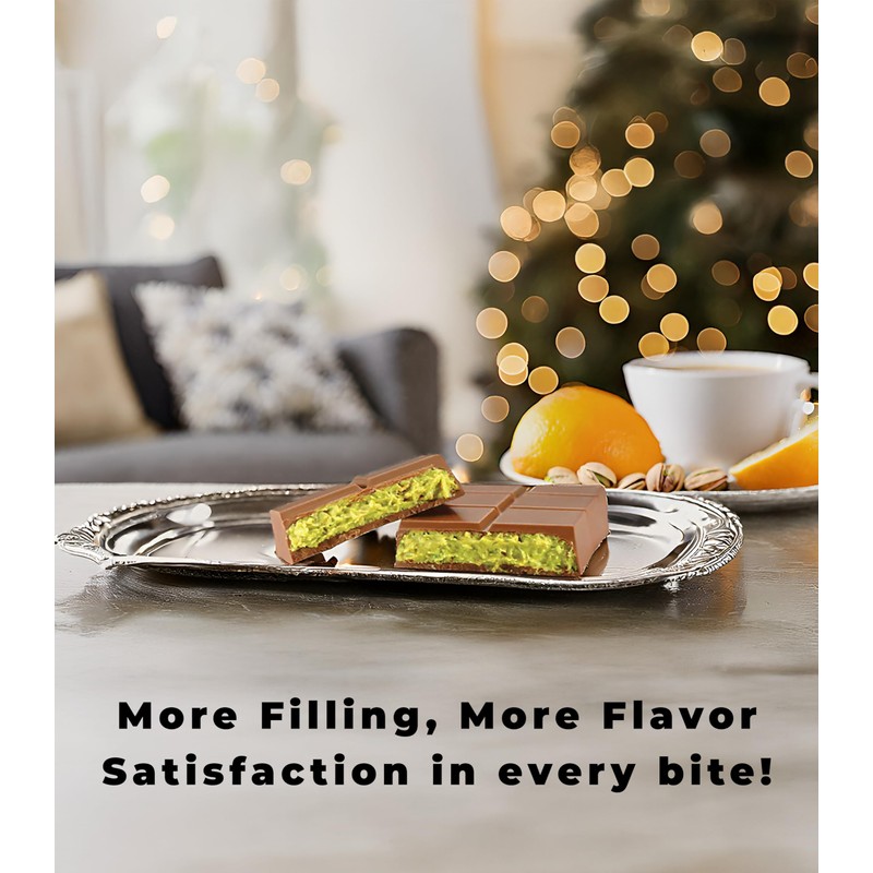 UniqBite Dubai Chocolate Bar Pistachio I Viral Knafeh Chocolate Bar