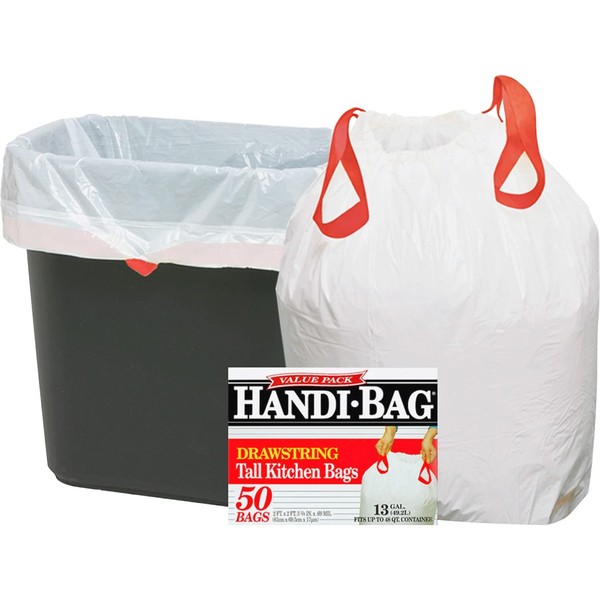Webster HAB6DK50N Drawstring Trash Bags, 13 Gal., .69mil, 24-Inch x27-Inch, 50/BX, WE