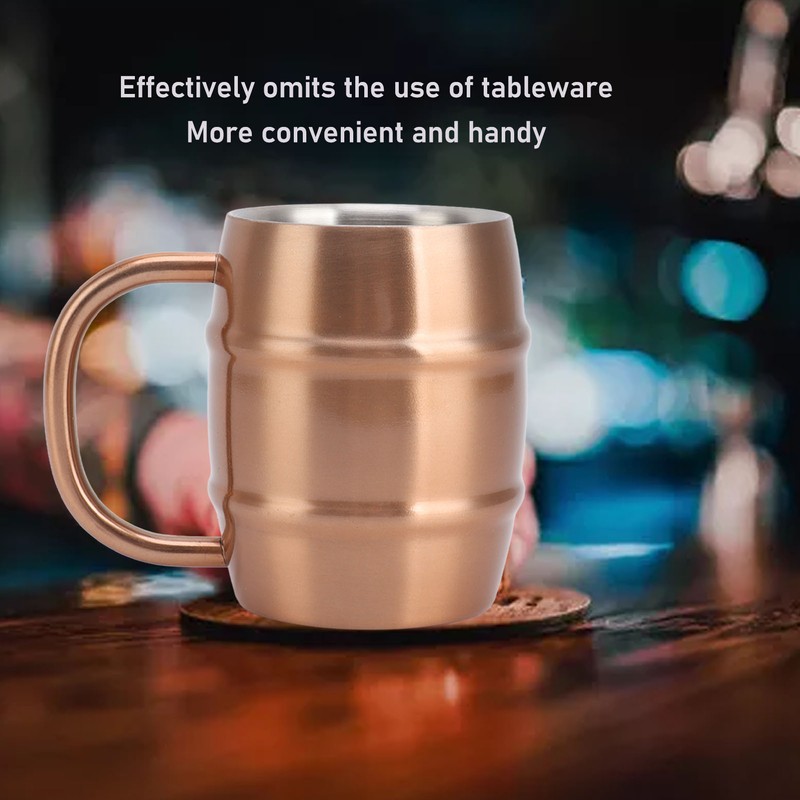 Stainless Steel Beer Mug Double Layer Insulation Multipurpose Safe Ergonomic