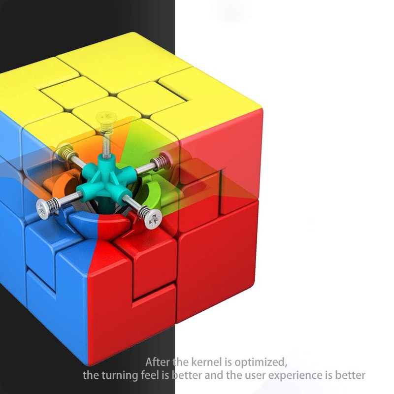 Yealvin Puppet Cube 3x3 Stickerles Bandaged Magic Speed Cube Puzzle