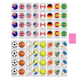 Juego De Mahjong, 65 Bloques Juego De Escape Costero Fichas Mahjong, Juegos Bloques Mahjongs Banderas Nacionales, Reutilizables Fichas Mahjongs Mini Diseño Banderas Familia, Para Niños Y Adultos