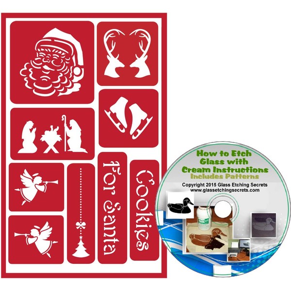 Santa & Christmas Holiday Reusable Stencils: Adhesive Stencils of Reindeer