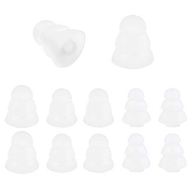 ALXCD Triple Flange Ear Tips, 6 Pairs S/M/L Sizes Triple Three Flange Noise Isolate Silicone Replacementl Cushion Earbuds Tips with 4mm Connector Hole, Fit for Most in Ear Earbuds, S/M/L White