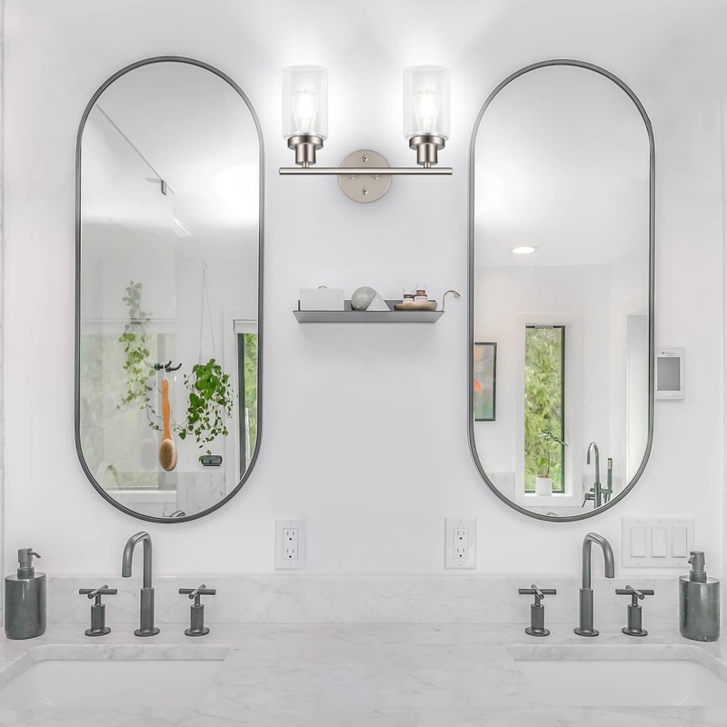 Unicozin 2 Light Vanity Lights, Brushed Nickel Wall Sconce Light