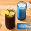 16oz Hobnail Drinking Glasses, Set of 6 Blue Tumblers