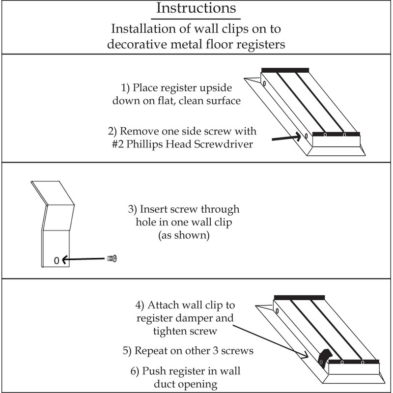 Wall Clips to be use only with Wholesale-Registers Vents