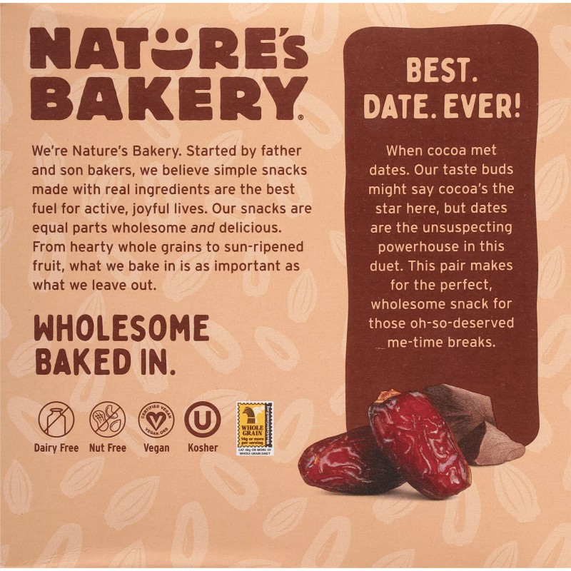 Nature's Bakery Bar Double Chocolate Brownie 9.54 oz (Pack of