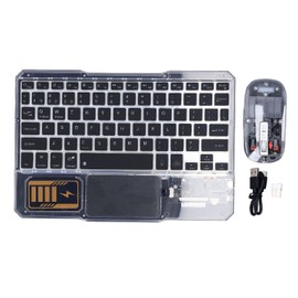 Bluetooth Keyboard Mouse Combo 7 Colours Night Light Wireless Keyboard Mouse Bundle for Android Transparent