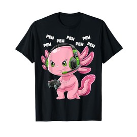 Gamer Axolotl Shirt Gamesolotl Fish Gaming Video Gamer Anime T-Shirt