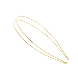 Minkissy Pack of 4 Metal Double Headbands, Double Thin Hair Band, Elastic Metal Hair Band, Hair Headband, Wedding DIY Craft Accessories for Women and Girls (Golden)
