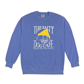 Salty Dog Pigment Dyed Crewneck Sweatshirt (US, Alpha, Large, Regular, Regular, Flo Blue)