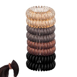 LUYING Spiral Hair Elastic Phone Cord Style Hair Elastic Ponytail Spring Elastic Coil Hair Tie Durable No Marks (4 Colors 8-Piece Set)