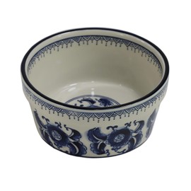 SYNWISH Handpainted Blue & White Vintage Porcelaine Dog Bowls, Anti-Slip Heavy Ceramic Dog Pets Feeding Food Water Bowls Dish, 27OZ for Medium Large Dogs and Cats,Dishwasher and Microwave Safe-6.5"