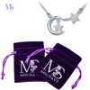 MICSAVI Star and Moon Necklace Women's 925 Sterling Silver Half