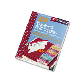 Viewables Hanging Folder Tabs and Labels, Refill, 3 1/2 Inch, Assorted, 100/Pack