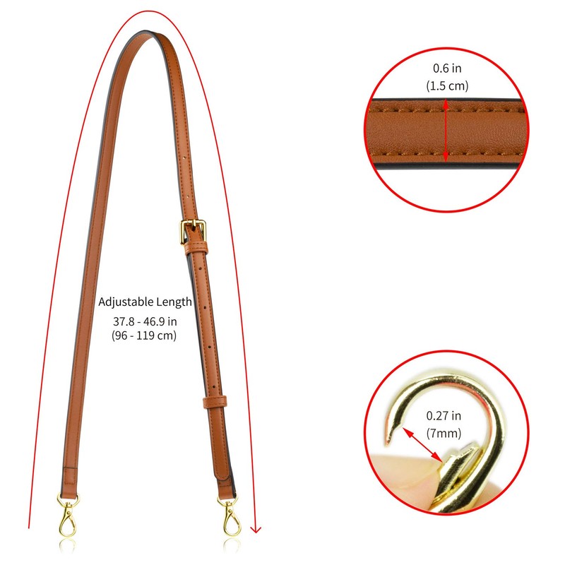 Allzedream - Bolso cruzado de piel de repuesto largo ajustable,