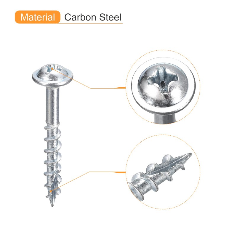 sourcing map #8x1" Pocket Hole Screws, 100pcs Phillips Drive Self