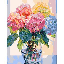Eiazuiks Paint by Number for Adults. Flowers Paint by Numbers for Adults Beginner Drawing Paintwork with 3 Paintbrushes Paint Canvas Oil Painting 16” x 20”