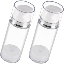 OATIPHO 2Pcs Airless Pump Bottle Travel Lotion Dispenser Containers with Lids for Creams and Toiletries Leakproof Design for Safe and Convenient Use