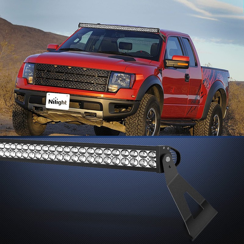 Nilight 2PCS 52 inch Curved LED Light Bar Bracket at