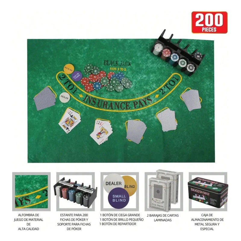 Set De Juego De Póquer Texas Holdem
