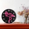 ZZKKO Neon Flamingo Wall Clock Quartz Analog Quiet, 9.5 Inch