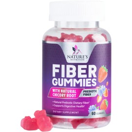 Fiber Gummies for Adults, Fiber 4g Gummy - Daily Prebiotic Supplement & Digestive Health Support, Supports Regularity & Natural Prebiotic Fiber Gummy, Plant Based Fiber, Strawberry Flavor - 60 Gummies