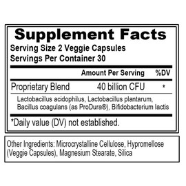 Evlution Nutrition Probiotic - 60 Probiotic Veggie Capsules - 40 Billion CFUs per Serving - Easy to Swallow Probiotic Supplement