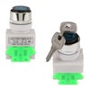 3 Position Key Rotary Switch, 22mm Mount 1 Off 2
