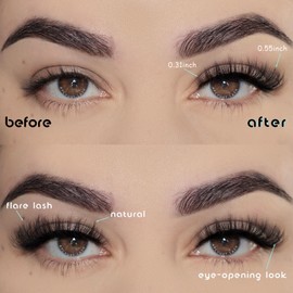 APCYUST Natural Lashes Wispy Eyelashes Fluffy Mink Lashes Naturl Look Small Strip Eyelash 10 Pairs Short Lashes Pack Lightweight Cat Eye Lash Strips Set Soft Fake Eyelash (Flare Lash | 8-14mm)