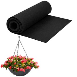 16x40 Inch Fabric Planter Liner Roll Non Woven Plant Felt Liner Roll Black Coco Liners Roll Alternative Coconut Basket Liner Roll Replacement Easy to Cut for Planter Hanging Flower Basket Window Box