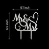 Mr and Mrs ケーキトッパー 花嫁と花婿のサイン ウェディング/婚約ケーキトッパー デコレーション シルバーグリッターアクリル