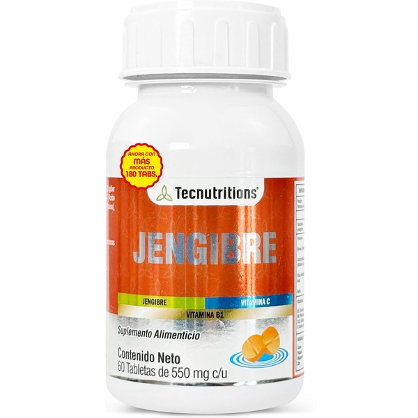 Suplemento alimenticio de Jengibre con Vitaminas C, B1, B6 y