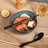 STE-CER Ceramic Ramen Bowl with Chopsticks and Spoons Set, 6.7