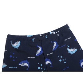 YAGATA Boys Swim Trunks Toddler Boy Swim Trunks Toddler Beach Shorts Swimsuit Stretch Quick Dry Swim Shorts Dark Blue XL 6-7Y
